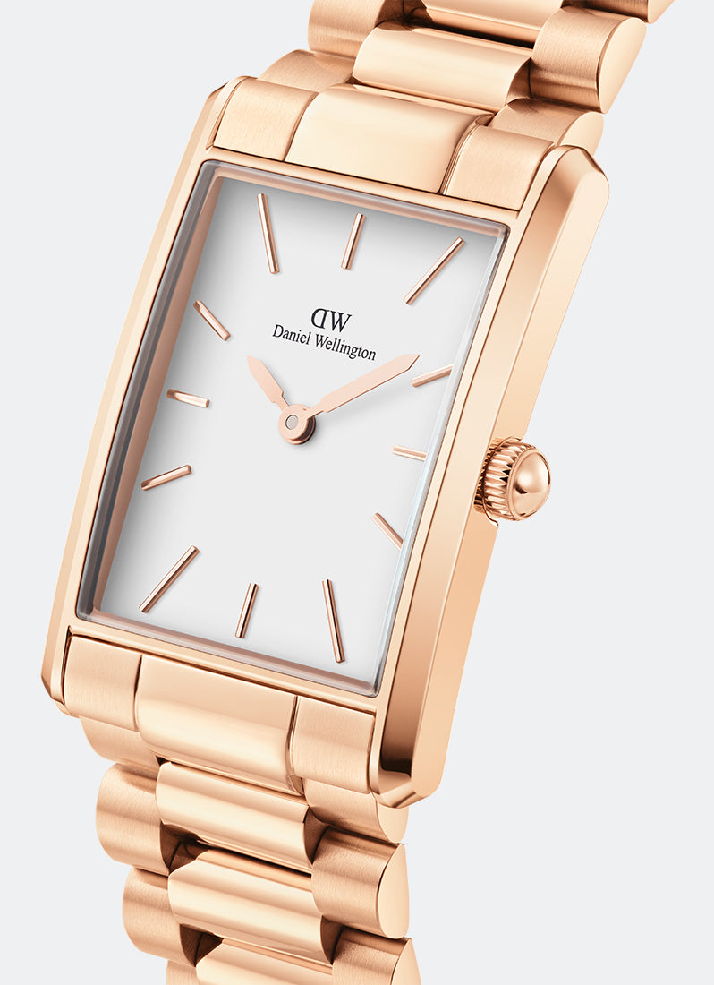 Jam Tangan Daniel Wellington Bound White 3-Link Rose Gold (35x24) DW00100702