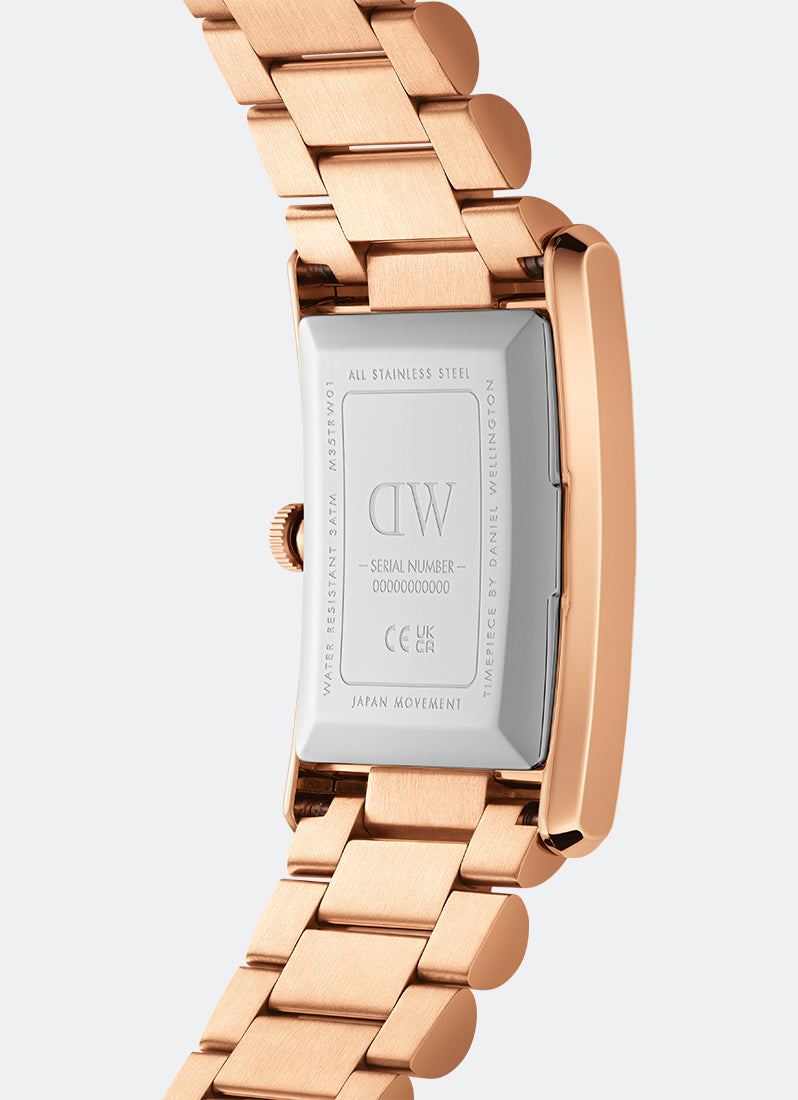 Jam Tangan Daniel Wellington Bound White 3-Link Rose Gold (35x24) DW00100702