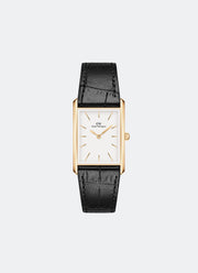 Jam Tangan Daniel Wellington Bound White Black Croc Leather Gold (32x22) DW00100740