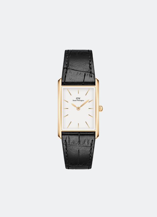 Jam Tangan Daniel Wellington Bound White Black Croc Leather Gold (32x22) DW00100740