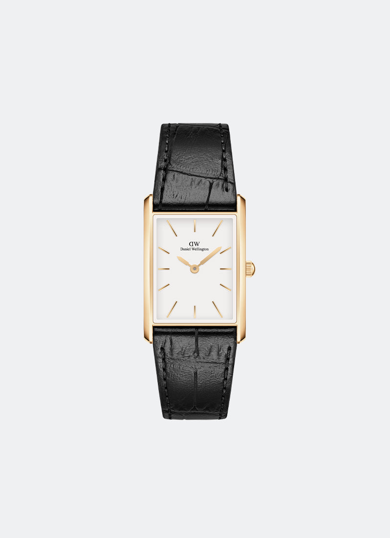 Jam Tangan Daniel Wellington Bound White Black Croc Leather Gold (32x22) DW00100740