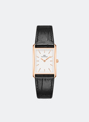 Jam Tangan Daniel Wellington Bound White Black Crocodile Rose Gold (32x22) DW00100693