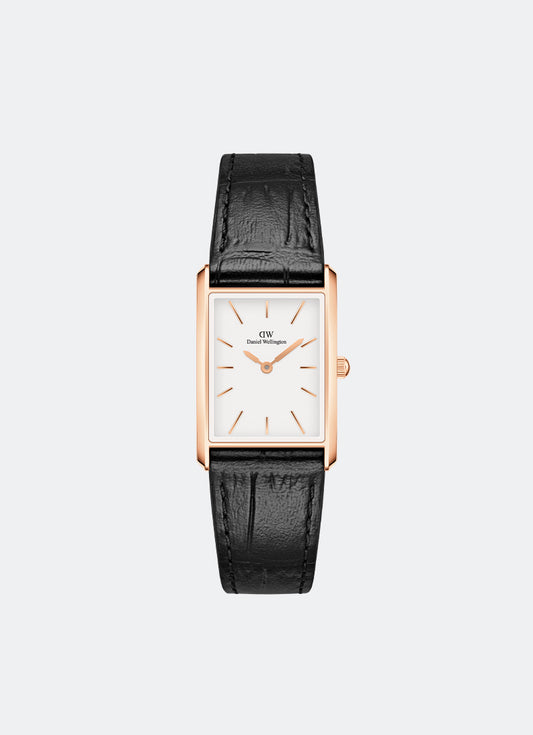 Jam Tangan Daniel Wellington Bound White Black Crocodile Rose Gold (32x22) DW00100693