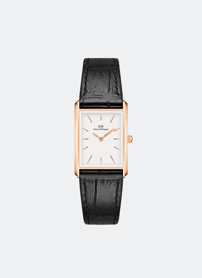 Jam Tangan Daniel Wellington Bound White Black Crocodile Rose Gold (32x22) DW00100693