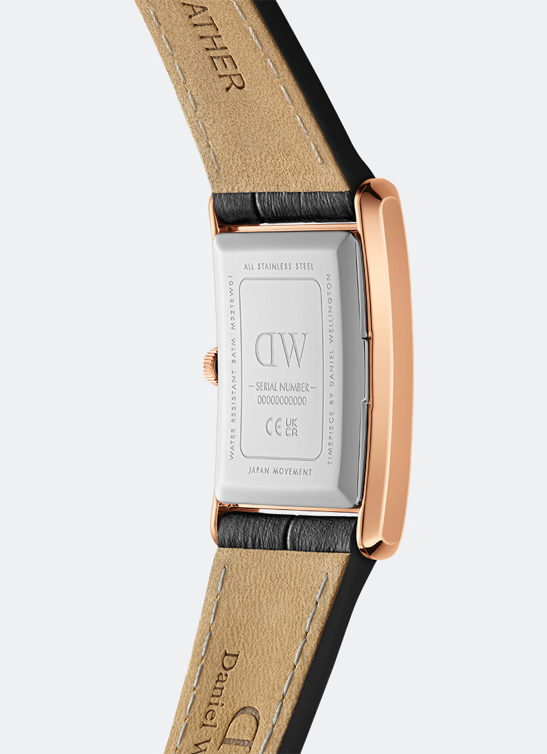 Jam Tangan Daniel Wellington Bound White Black Crocodile Rose Gold (32x22) DW00100693
