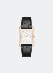Jam Tangan Daniel Wellington Bound White Black Crocodile Rose Gold (35x24) DW00100698