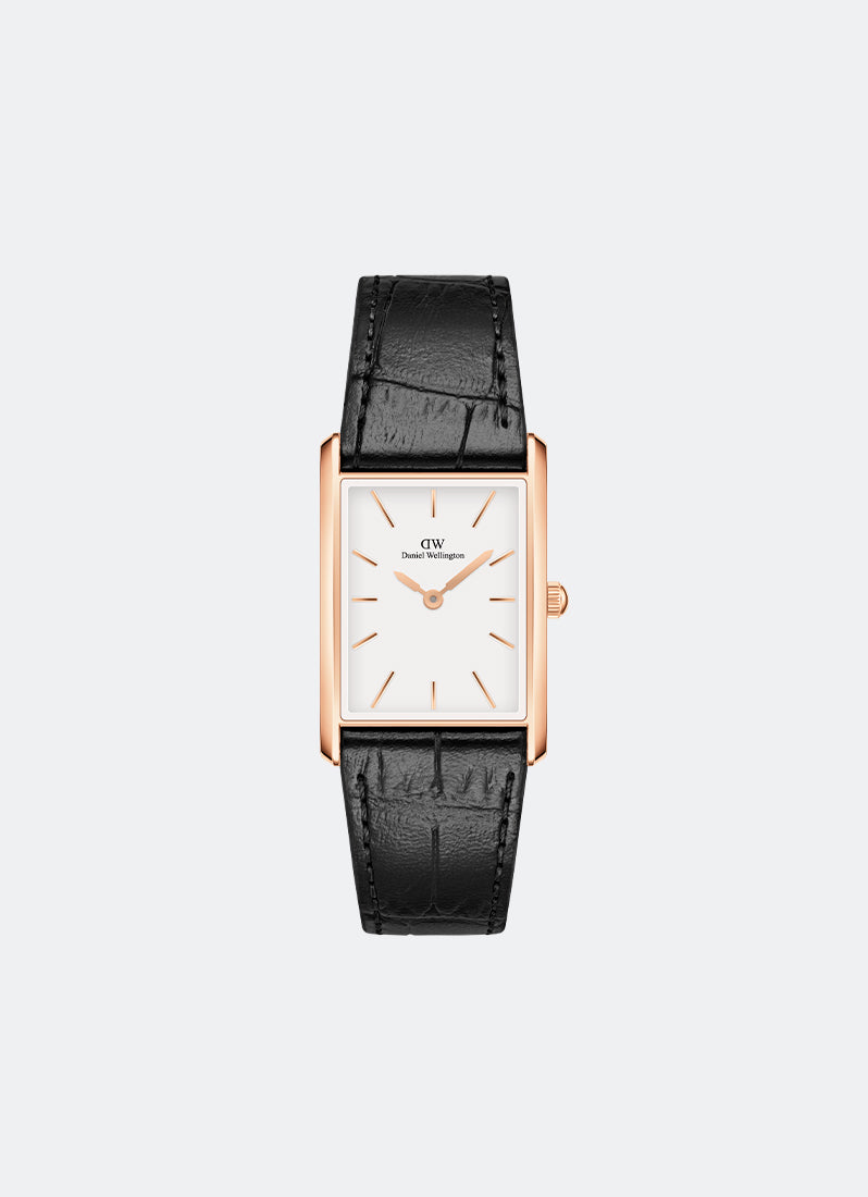 Jam Tangan Daniel Wellington Bound White Black Crocodile Rose Gold (35x24) DW00100698