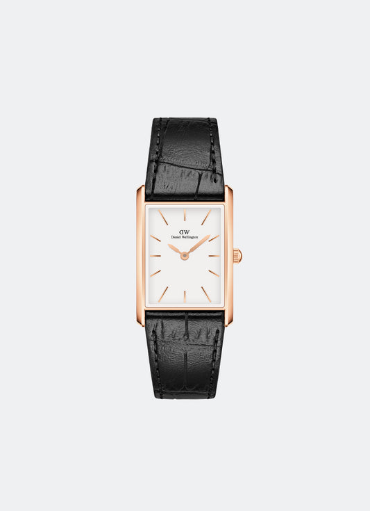 Jam Tangan Daniel Wellington Bound White Black Crocodile Rose Gold (35x24) DW00100698