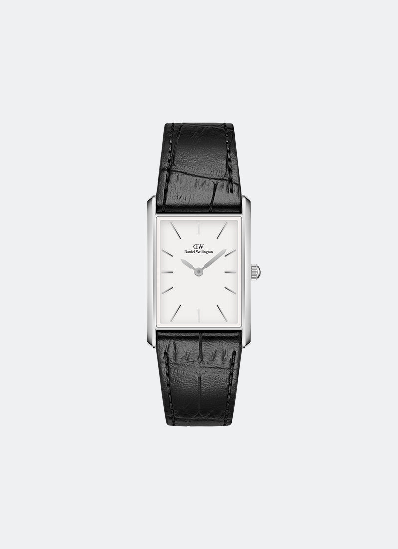 Jam Tangan Daniel Wellington Bound White Black Crocodile Silver (35x24) DW00100697