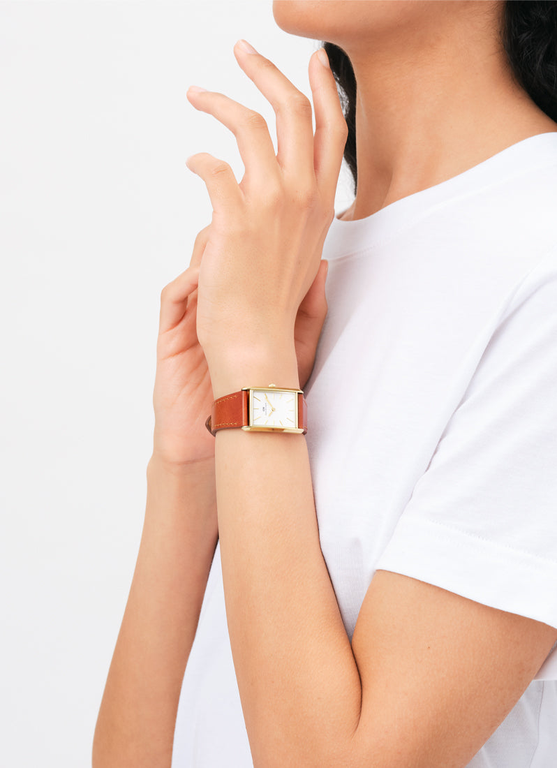 Jam Tangan Daniel Wellington Bound White Durham Gold (32x22) DW00100696