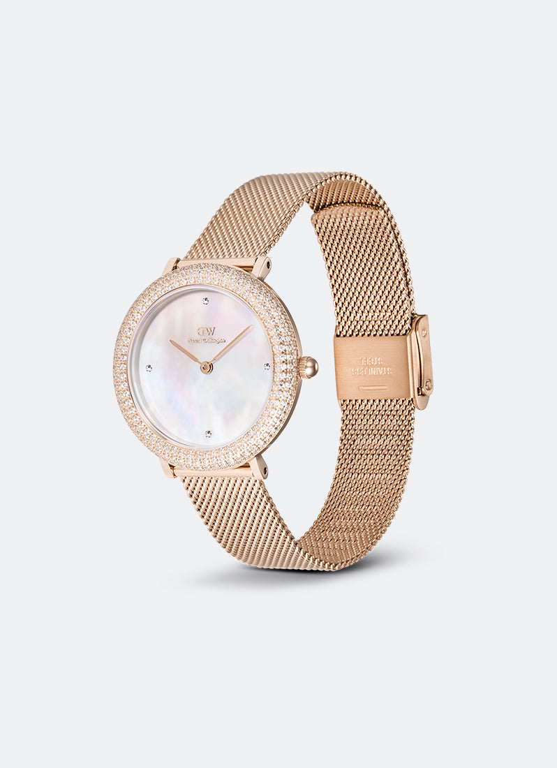 Jam Tangan Daniel Wellington Crystalline Bezel Melrose White Mother of Pearl Rose Gold (32) DW00100823 3