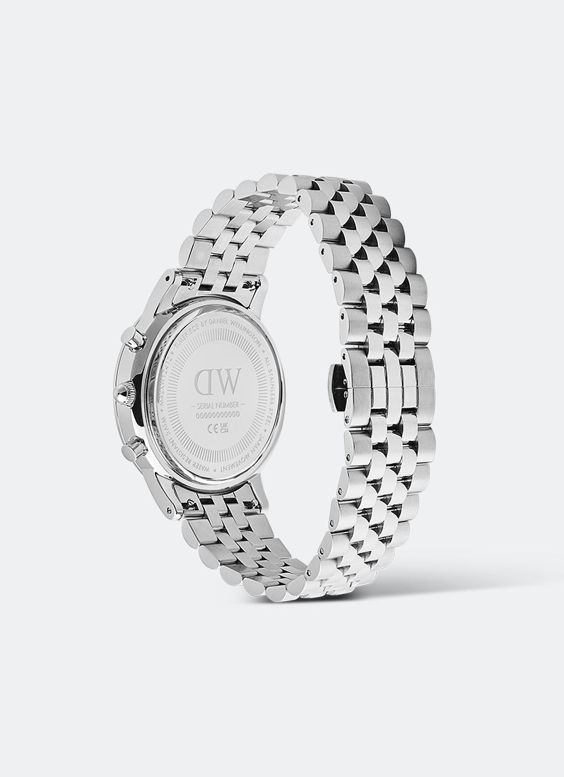 Daniel Wellngton Iconic Onyx Chronograph Arch Panda 5-Link Silver Back