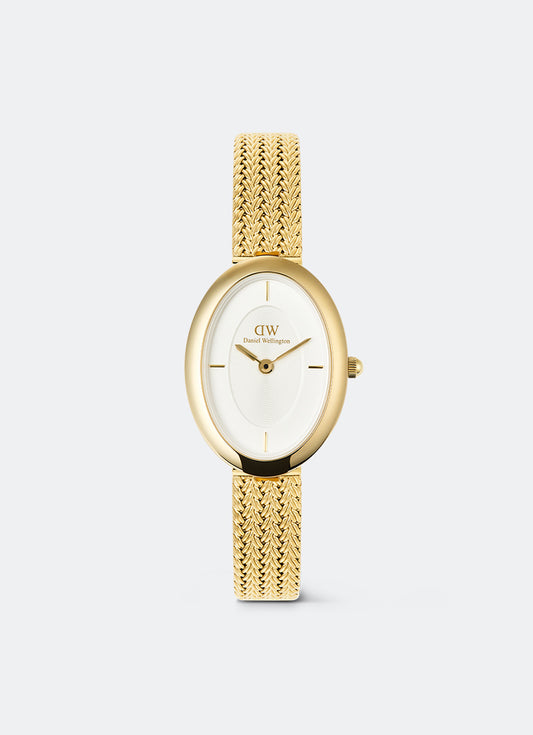 Jam Tangan Daniel Wellington Juliette White Braided Mesh Sunray Gold (23x31) DW00100882