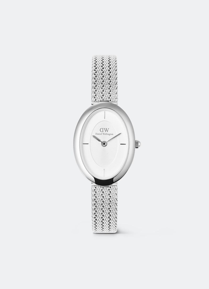 Jam Tangan Daniel Wellington Juliette White Braided Mesh Sunray Silver (23x31) DW00100884