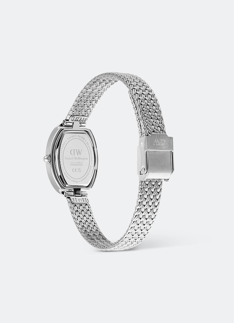 Jam Tangan Daniel Wellington Juliette White Braided Mesh Sunray Silver (23x31) DW00100884