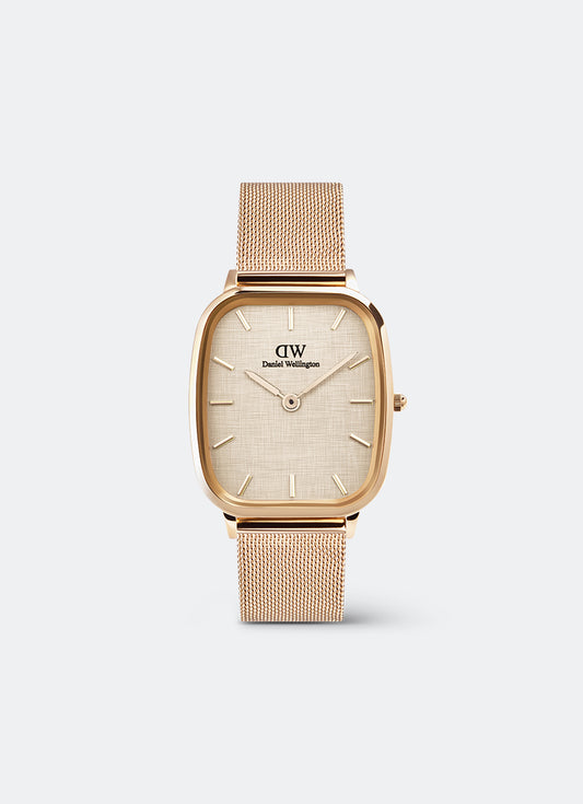 Jam Tangan Daniel Wellington Marlon Melrose Linen Rose Gold (32x36.3) DW00100817