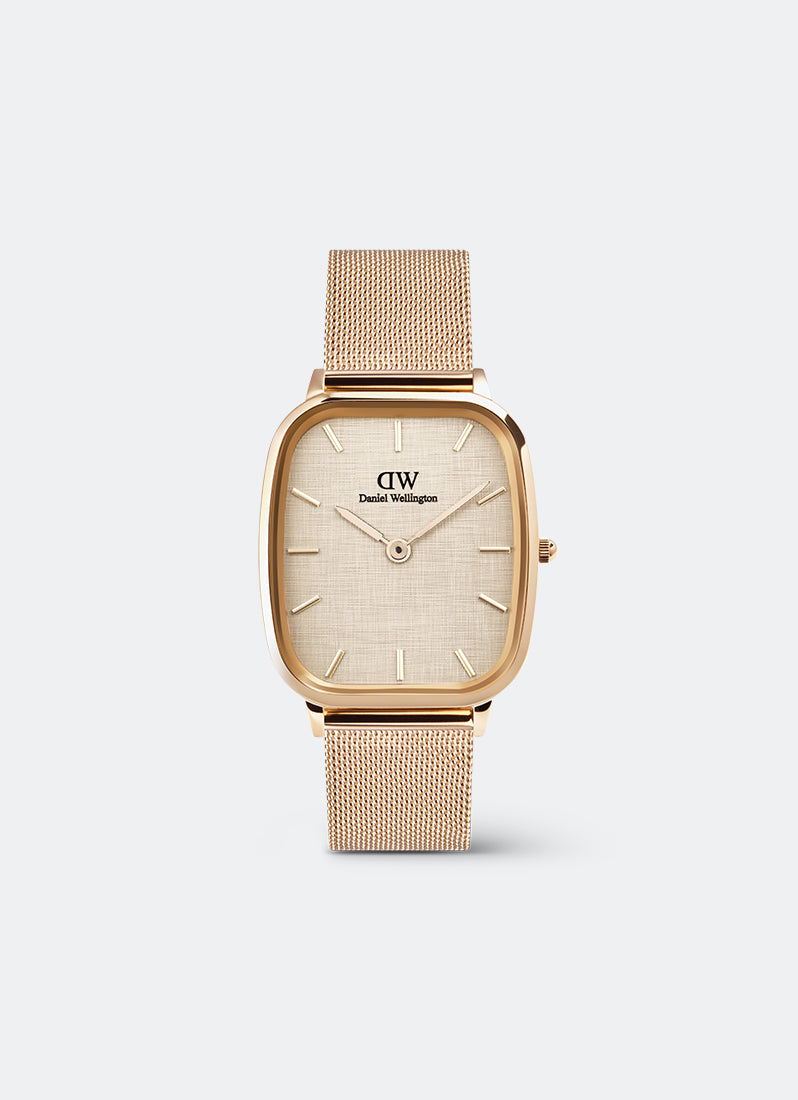 Jam Tangan Daniel Wellington Marlon Melrose Linen Rose Gold (32x36.3) DW00100817
