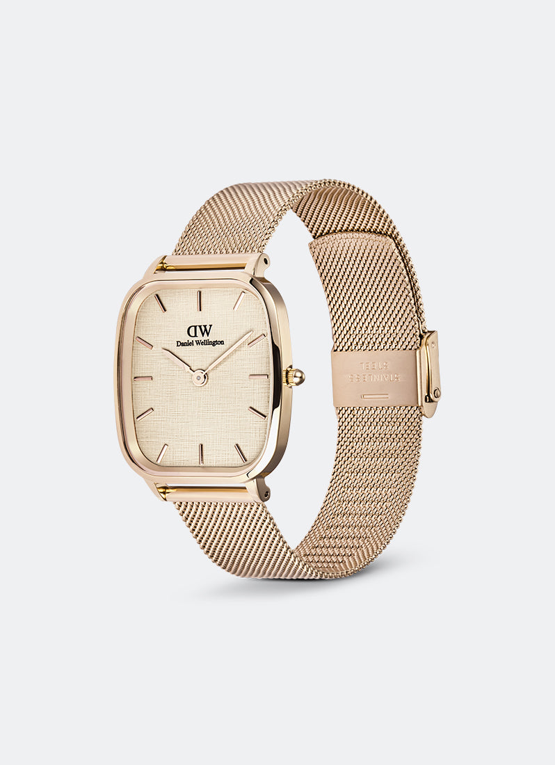 Jam Tangan Daniel Wellington Marlon Melrose Linen Rose Gold (32x36.3) DW00100817