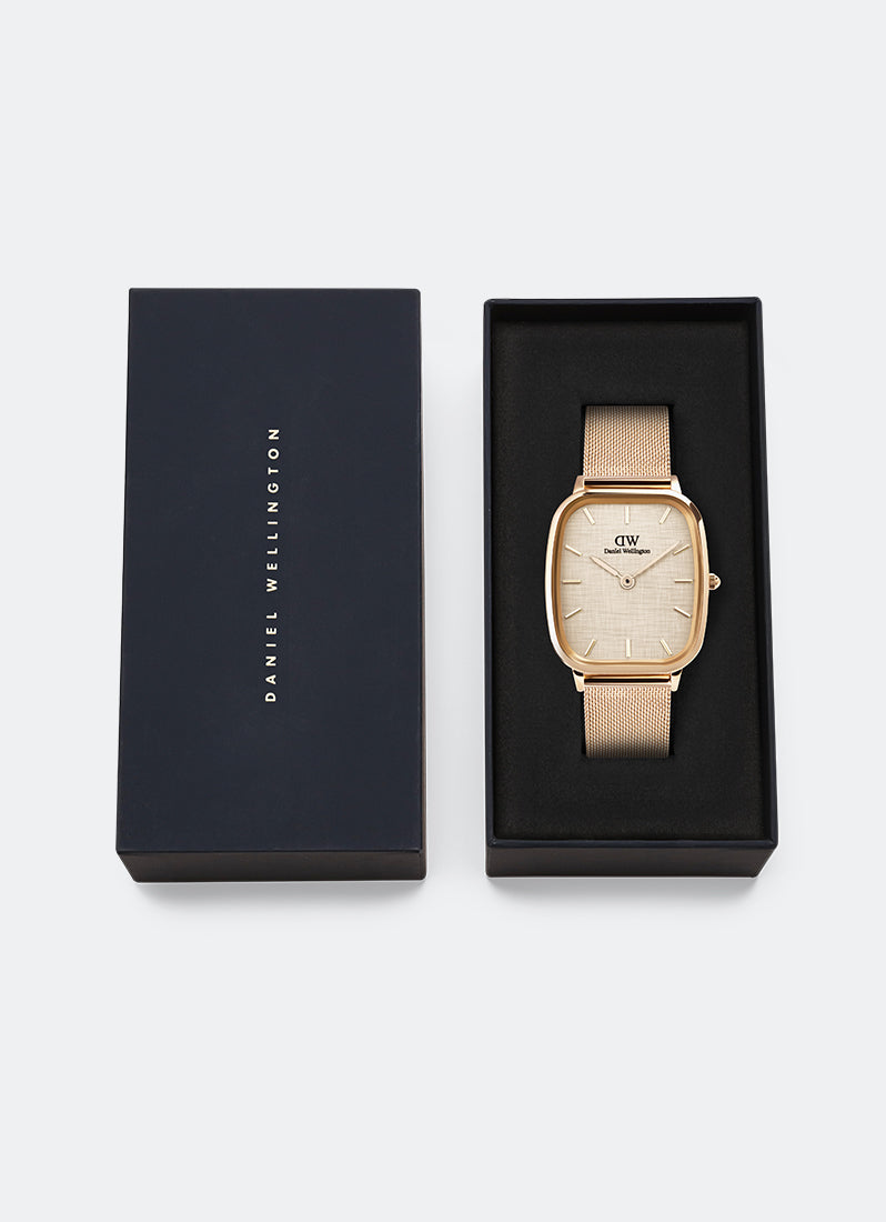 Jam Tangan Daniel Wellington Marlon Melrose Linen Rose Gold (32x36.3) DW00100817