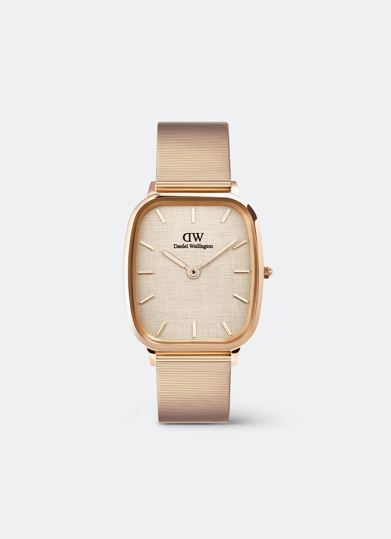 Jam Tangan Daniel Wellington Marlon Melrose Wire Linen Rose Gold (32x36.3) DW00100815