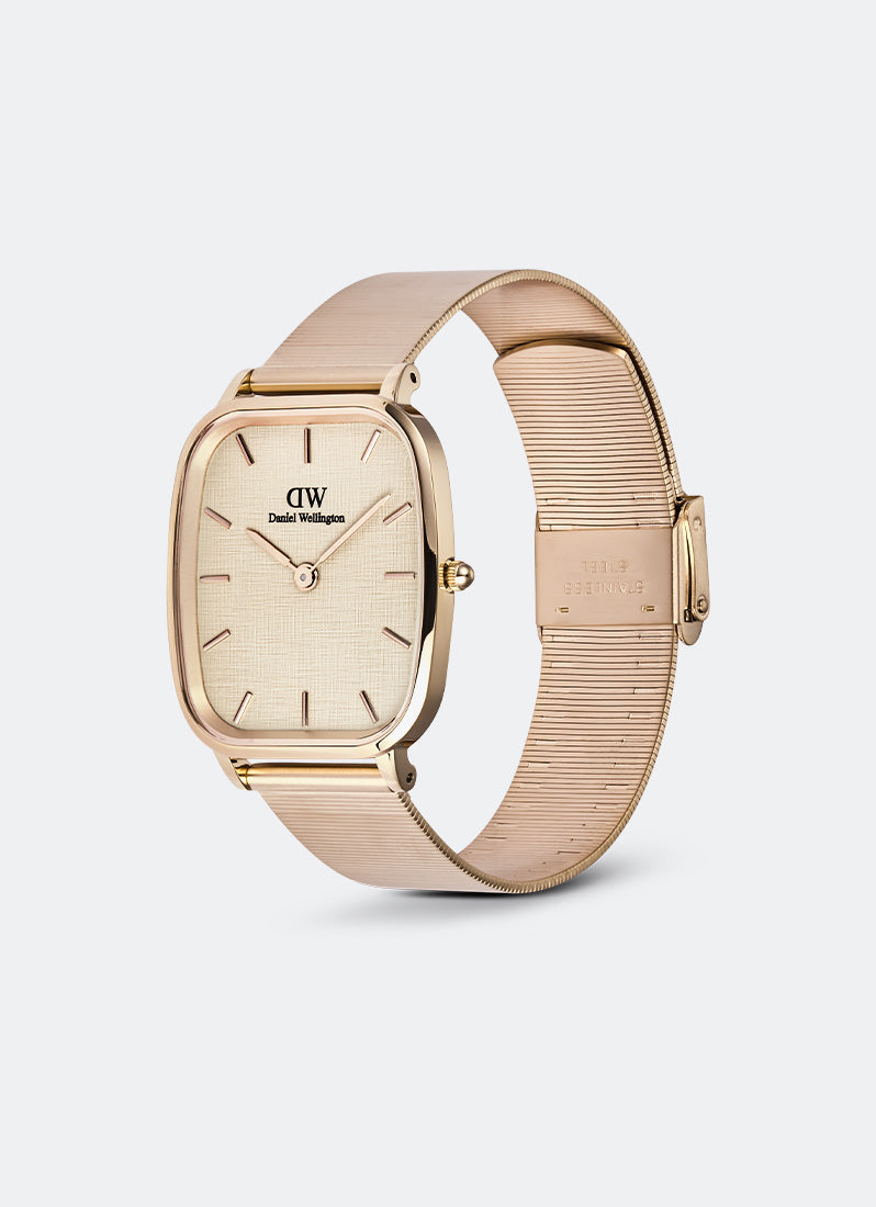 Jam Tangan Daniel Wellington Marlon Melrose Wire Linen Rose Gold (32x36.3) DW00100815