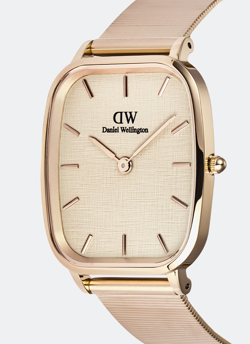 Jam Tangan Daniel Wellington Marlon Melrose Wire Linen Rose Gold (32x36.3) DW00100815
