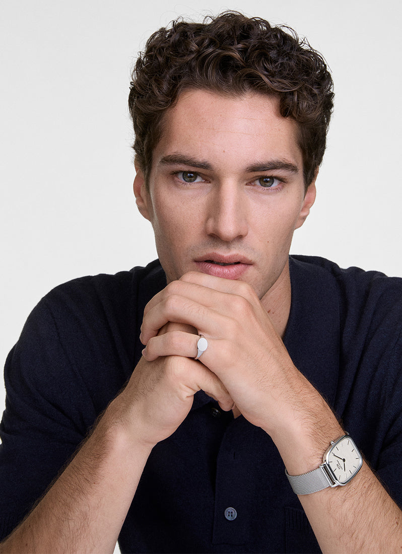 Jam Tangan Daniel Wellington Marlon Sterling Linen Silver (32x36.3) DW00100814