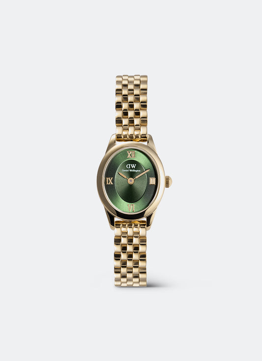 Jam Tangan Daniel Wellington Ophelia Mini Beans Link Emerald Gold (25.5x22) DW00100804