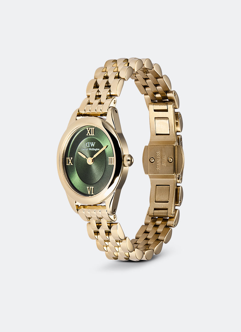 Jam Tangan Daniel Wellington Ophelia Mini Beans Link Emerald Gold (25.5x22) DW00100804