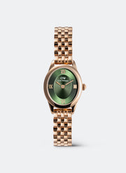 Jam Tangan Daniel Wellington Ophelia Mini Beans Link Emerald Rose Gold (25.5x22) DW00100806