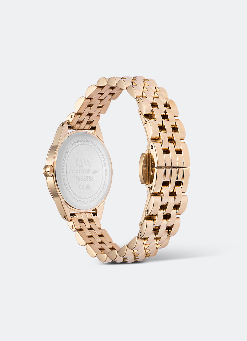 Jam Tangan Daniel Wellington Ophelia Mini Beans Link Emerald Rose Gold (25.5x22) DW00100806