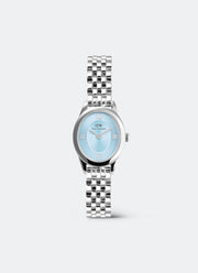 Jam Tangan Daniel Wellington Ophelia Mini Beans Link Ice Blue Silver (25.5x22) DW00100809