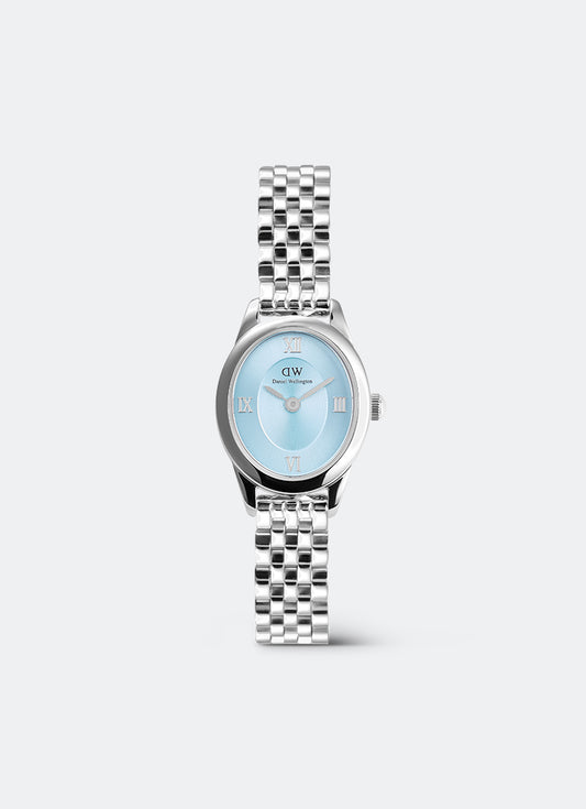 Jam Tangan Daniel Wellington Ophelia Mini Beans Link Ice Blue Silver (25.5x22) DW00100809