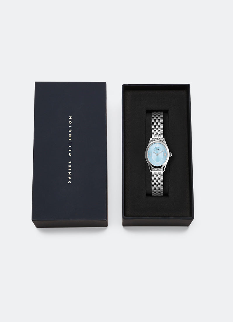 Jam Tangan Daniel Wellington Ophelia Mini Beans Link Ice Blue Silver (25.5x22) DW00100809