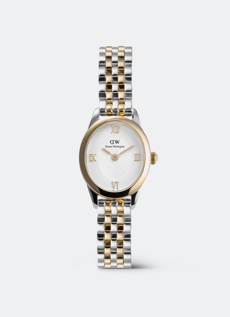 Jam Tangan Daniel Wellington Ophelia Mini Beans Link Two-Tone White Gold Silver (25.5x22) DW00100811