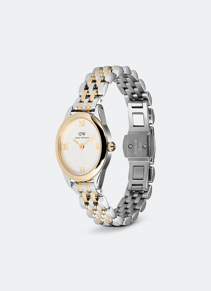 Jam Tangan Daniel Wellington Ophelia Mini Beans Link Two-Tone White Gold Silver (25.5x22) DW00100811