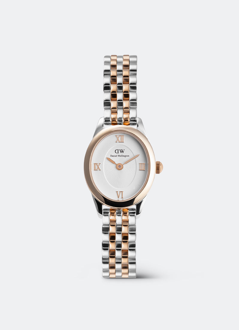 Jam Tangan Daniel Wellington Ophelia Mini Beans Link Two-Tone White Rose Gold Silver (25.5x22) DW00100810