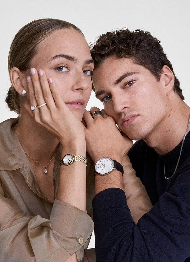 Jam Tangan Daniel Wellington Ophelia Mini Beans Link White Gold (25.5x22) DW00100803