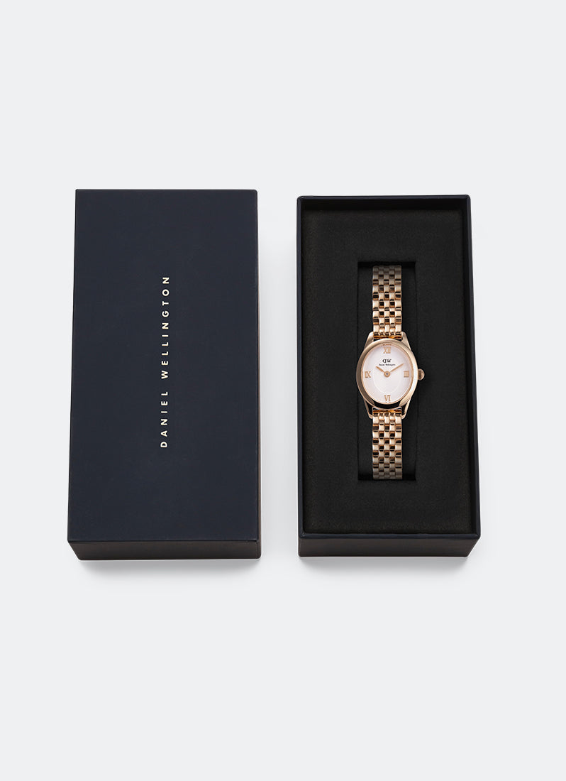 Jam Tangan Daniel Wellington Ophelia Mini Beans Link White Rose Gold (25.5x22) DW00100805
