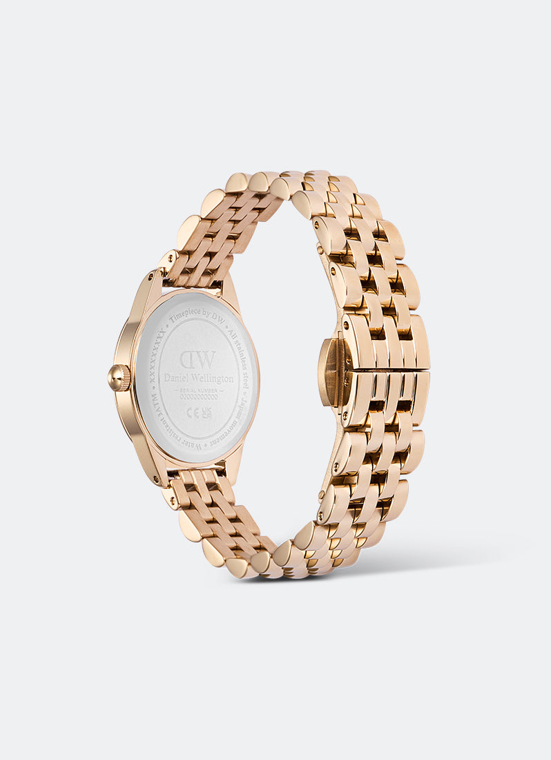 Jam Tangan Daniel Wellington Ophelia Mini Beans Link White Rose Gold (25.5x22) DW00100805