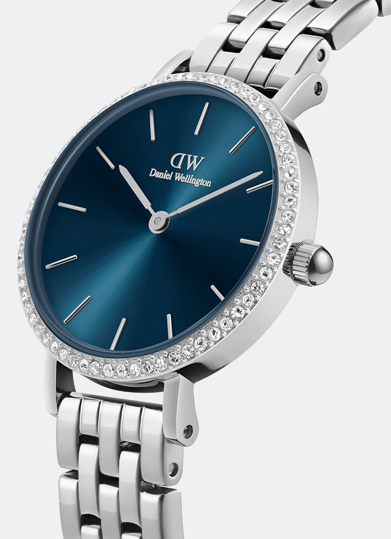 Jam Tangan Daniel Wellington Petite 28 Bezel 5-link Arctic Sunray S DW00100664