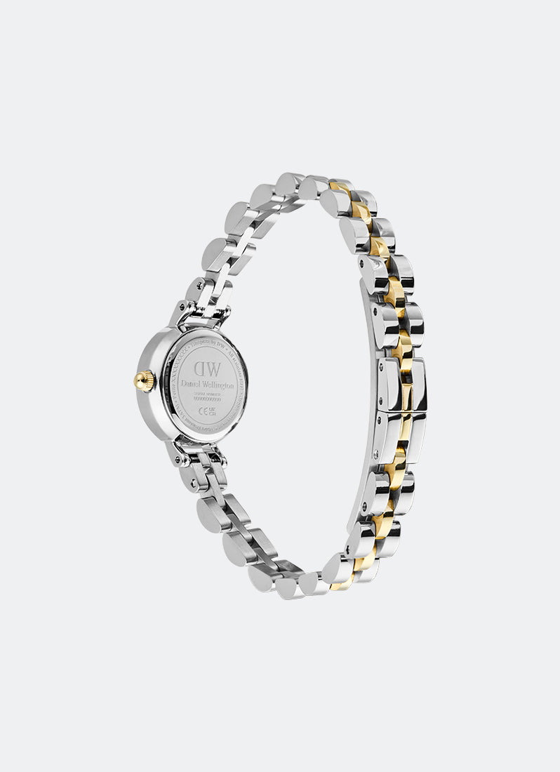 Jam Tangan Daniel Wellington Petite Mini Arch 3-Link White Two Tone Gold Silver 19mm DW00100923