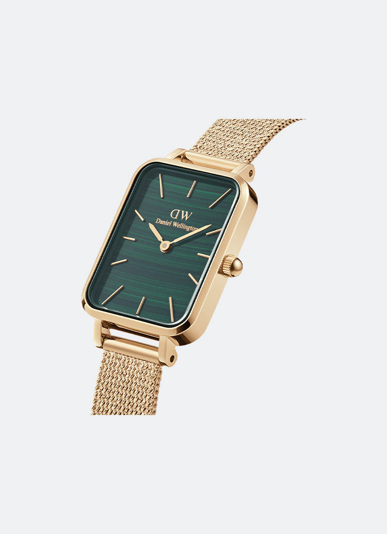 Jam Tangan Daniel Wellington Quadro Green Pressed Evergold Gold (20x26) DW00100561