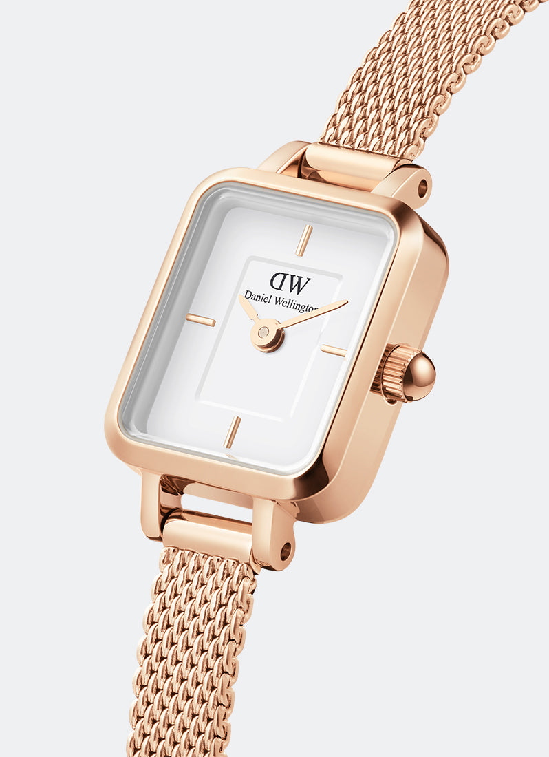 Jam Tangan Daniel Wellington Quadro Mini 15x18 Melrose RG White DW00100727