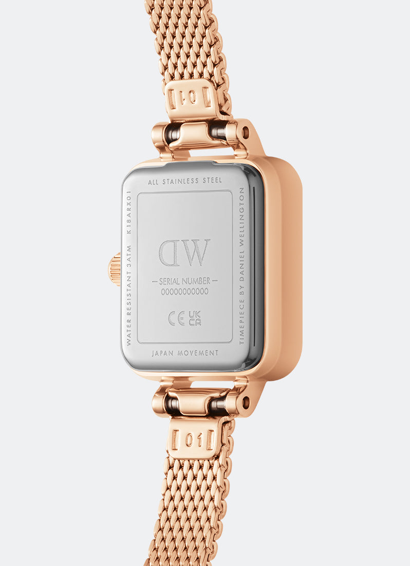 Jam Tangan Daniel Wellington Quadro Mini 15x18 Melrose RG White DW00100727