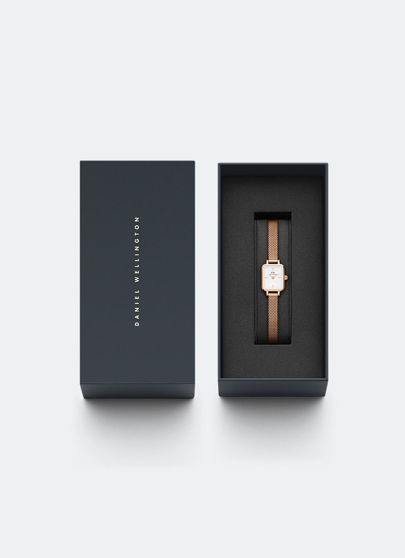 Jam Tangan Daniel Wellington Quadro Mini 15x18 Melrose RG White DW00100727