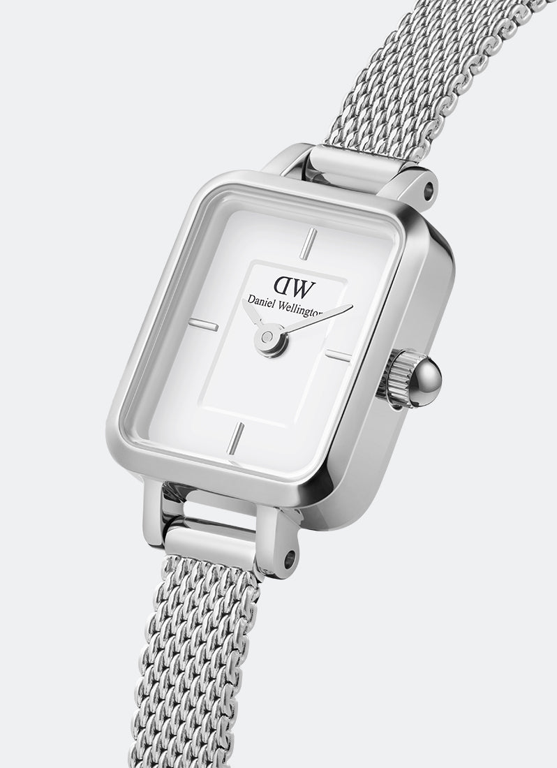 Jam Tangan Daniel Wellington Quadro Mini 15x18 Sterling S White DW00100726