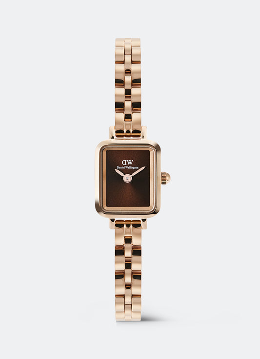 Jam Tangan Daniel Wellington Quadro Mini Amber Arch 3-Link Amber Sunray Rose Gold (15.4x18.2) DW00100849