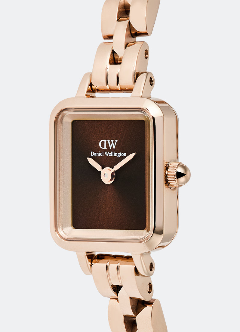 Jam Tangan Daniel Wellington Quadro Mini Amber Arch 3-Link Amber Sunray Rose Gold (15.4x18.2) DW00100849