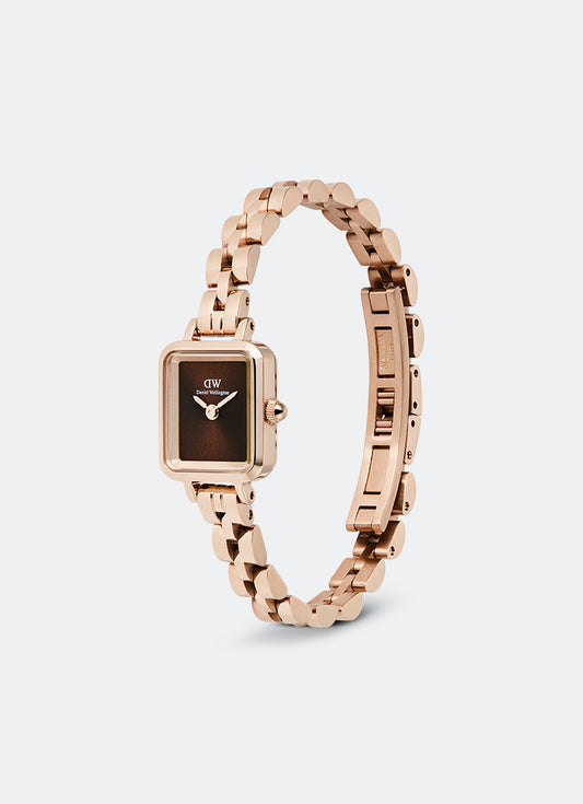 Jam Tangan Daniel Wellington Quadro Mini Amber Arch 3-Link Amber Sunray Rose Gold (15.4x18.2) DW00100849